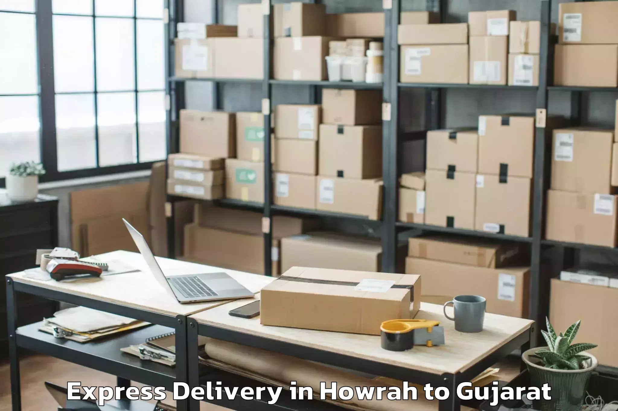 Leading Howrah to Halvad Express Delivery Provider